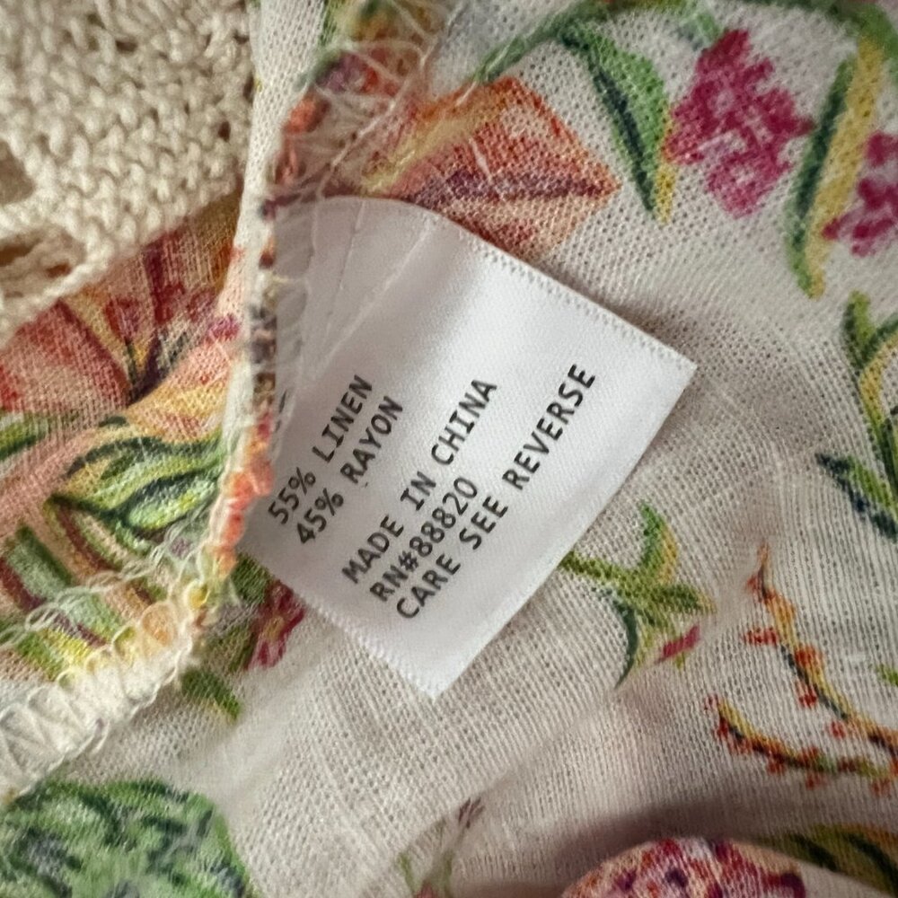 Rachel Zoe Floral Linen Top - Picture 6 of 7